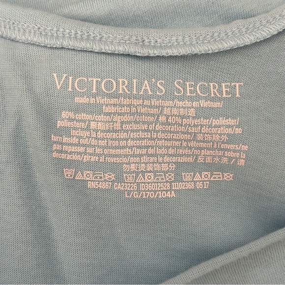 Victoria’s Secret Light Blue Crisscross Back Short Sleeve Sleep Shirt | NWT | L - Picture 8 of 9